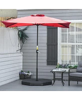 Simplie Fun 4 Pc Patio Umbrella Base, Outdoor Hexagon Stand Cantilever Offset Umbrella Weights with Easy