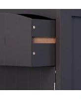 Bathroom Storage Cabinet, Free Standing Bathroom Storage Unit, Tall Linen Tower with 3-Tier Shelves and Drawer, Brown