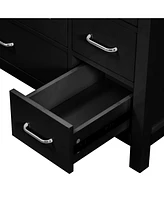 36" Black Bathroom Vanity with Ceramic Sink Combo, Abundant Storage Cabinet -2 Soft close doors and 5 drawers