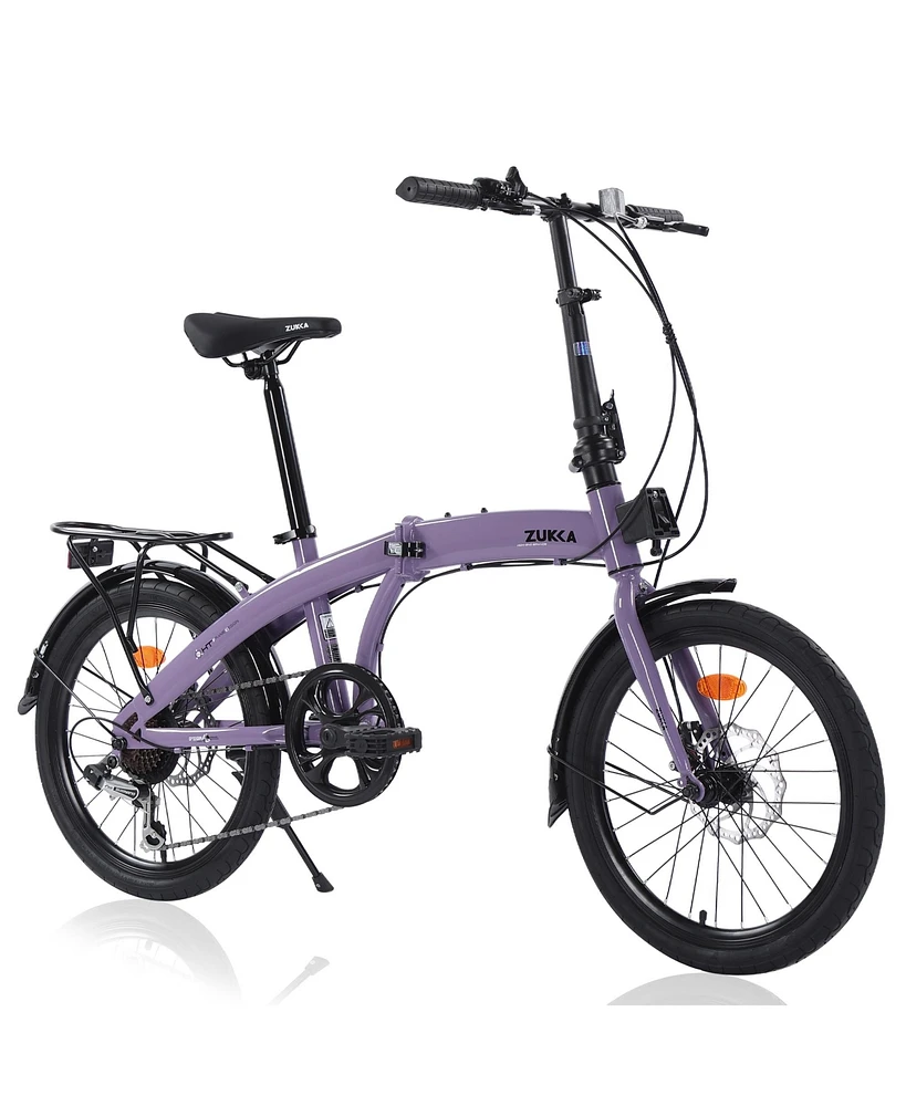20" Folding Bike Steel Frame 7 Speed City Bike