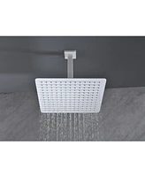 Slickblue 12 Inch High Pressure Rain Shower Head, 304 Stainless Steel Square Shower Head with Self-Cleaning Nozzle, Full Body Coverage