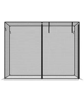6' x 3' Crop Cage, Plant Protection Tent with Zippered Doors for Vegetable Garden, Backyard, Black