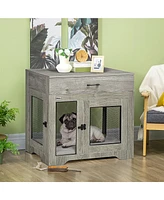 Simplie Fun Dog Crate Furniture with Soft Water