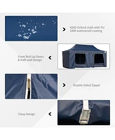 10' x 20' Pop Up Canopy Tent with Sidewalls & Doors, Instant Tents for Parties with Wheeled Carry Bag, Height Adjustable, for Outdoor, Garden, Patio,