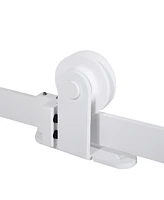 Streamdale Furniture 6' Rustic Interior Sliding Barn Door Mounting Hardware Kit, White