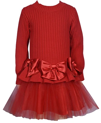 Bonnie Jean Toddler Girls Rib Sweater Knit Dress