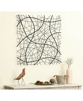 LuxenHome Large Black Abstract Square Metal Wall Decor