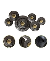 LuxenHome 41.3-In Wide Brown and Gold Metal Abstract Flower Wall Decor