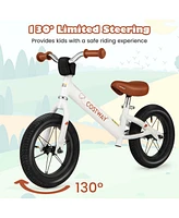 Costway 12 Inch Toddler Balance Bike No Pedal Training Bicycle with Inflatable Rubber Tires