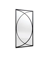 LuxenHome 3-Piece Black Metal Rectangular Wall Mirror Set