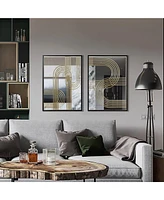 LuxenHome Set of 2 Modern Iron Loops Rectangular Accent Wall Mirrors