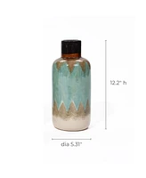 LuxenHome Ocean Ombre Stoneware Vase