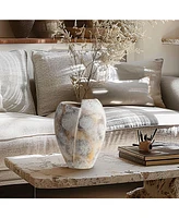 LuxenHome Modern Marble White -Inch Tall Stoneware Table Vase