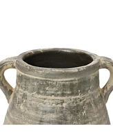 LuxenHome Rustic Farmhouse Brown Jug 13-Inch Tall Terracotta Vase