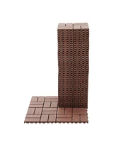 Plastic Interlocking Deck Tiles,44 Pack Patio Deck Tiles,12" x12" Square Waterproof Outdoor All Weather Use, Patio Decking Tiles for Poolside Balcony