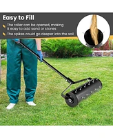 Costway 21" Manual Lawn Aerator Grass Aeration Tool Filled with Sand or Stone with Handle