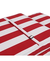 1PCS Set Outdoor Lounge Chair Cushion Replacement Patio Funiture Seat Cushion Chaise Lounge Cushion-Red/white