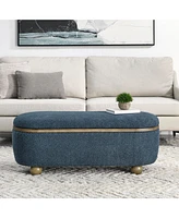 Storage Ottoman Bench, Upholstered End of Bed Ottoman Bench with Storage and Seating, Large Blanket Storage Bench for Foot Rest in Bedroom, Living Roo