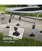 Camping Cot for Adults, Folding Bed with Soft Padded Cushions & Headrest, 180 Adjustable Reclining Lounger, Heavy Duty and Portable with a 400 lbs. Ca
