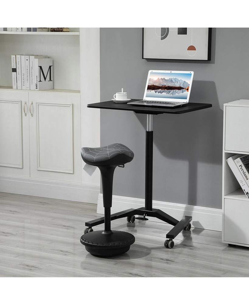 Streamdale Furniture Vinsetto Lift Wobble Stool Standing Chair with 360 Swivel, Tilting Balance Chair with Adjustable Height and Saddle Seat for Activ