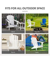 Adirondack Chair with Cup Holder, All Weather Patio Chair Hdpe Lounger, Fire Pit Seating High Back and Wide Seat for Outdoor, Backyard, Garden, Deck,