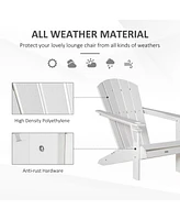 Adirondack Chair with Cup Holder, All Weather Patio Chair Hdpe Lounger, Fire Pit Seating High Back and Wide Seat for Outdoor, Backyard, Garden, Deck,