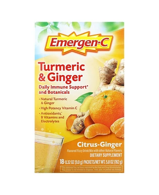 Emergen-c Turmeric & Ginger Citrus-Ginger 18 Packets