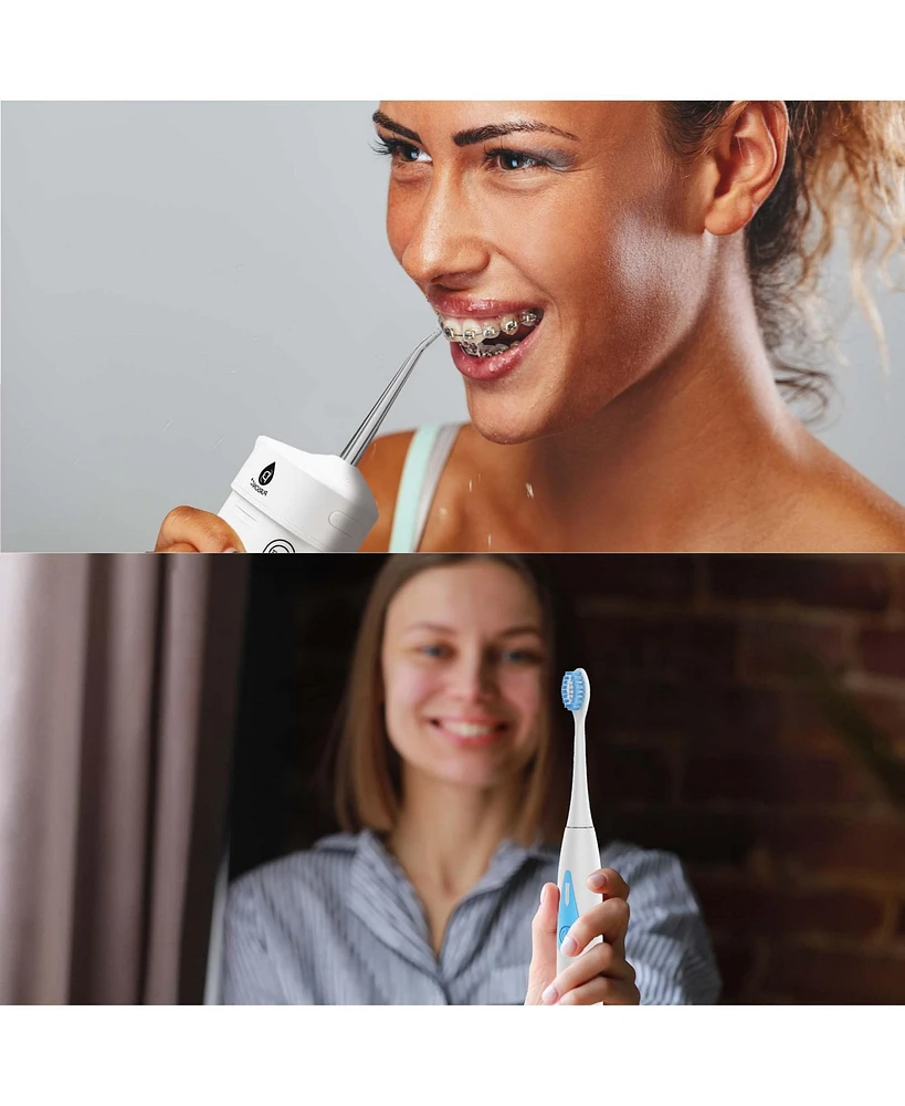 Pursonic Ultimate Smile Care Duo: Triple-Head Tooth Wizard & Travel-Ready Water Flosser