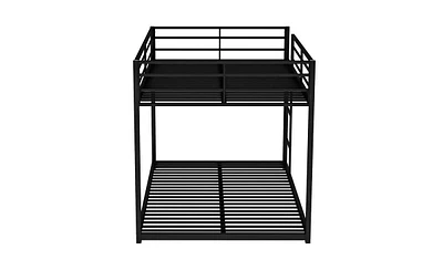 Slickblue Full over Metal Bunk Bed, Low Bed with Ladder