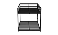 Slickblue Full over Metal Bunk Bed, Low Bed with Ladder