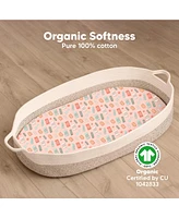 KeaBabies Organic Bassinet Sheet for Baby Girls, Boys, 2-Pack Soothe Fitted Sheets, Bedside Mattress