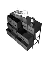 Slickblue 8-Drawer Non-Woven Storage Cabinet with 4 Large and 4 Small Drawers for Efficient Organization