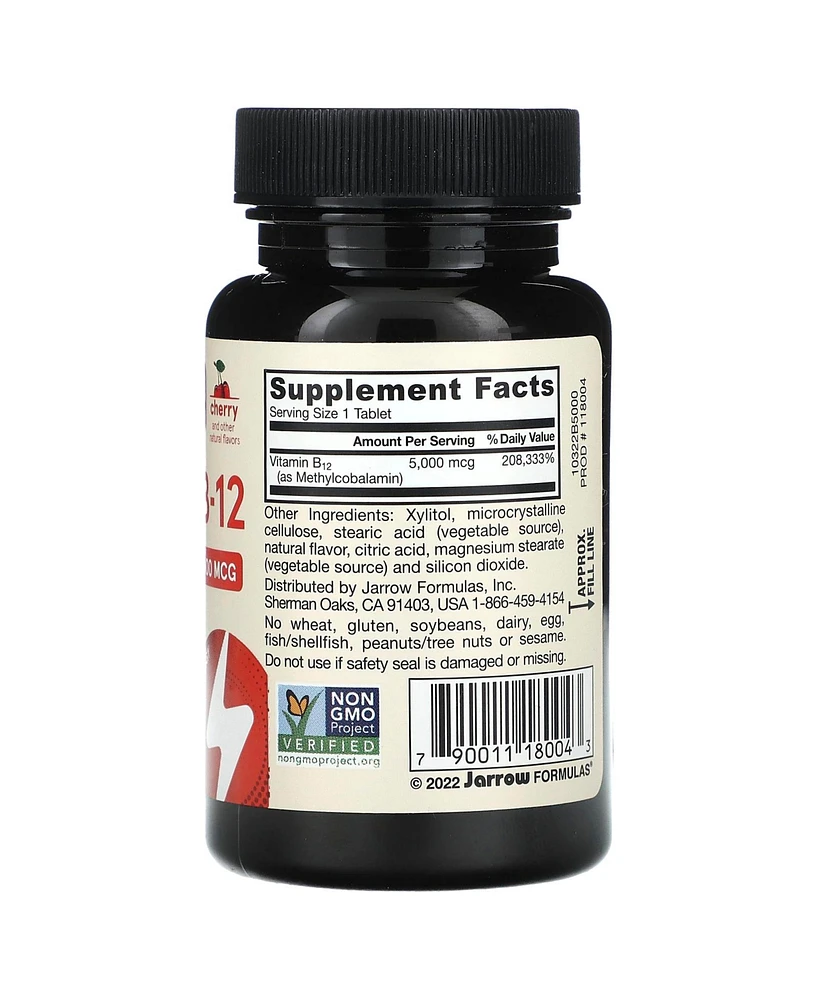 Jarrow Formulas Nutrition Methyl B-12 Maximum Strength Cherry 5 000 mcg