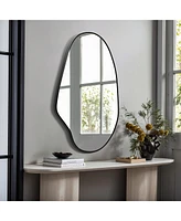 LuxenHome Black Frame Oblong Accent and Vanity Wall Mirror