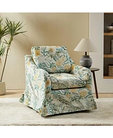 Kai Traditional Swivel Chair-Removable and Reversible Cushions