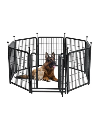 Slickblue Dog Playpen 8 Panels 32" Height Heavy Duty Dog Fence Puppy Pen for Large Medium Small Dogs Indoor Outdoor Foldable Pet Exercise Pen