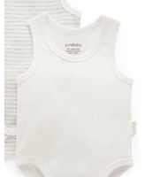 Purebaby Baby Rib Bodysuit 2 pack