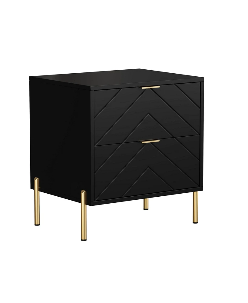 Boyel Living 2-Drawer Nightstand With Elegant Design