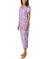 Cuddl Duds Women's Cropped Short-Sleeve Pajama Set