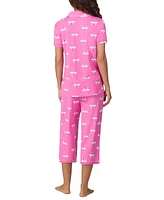 Cuddl Duds Women's Cropped Short-Sleeve Pajama Set