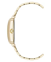 Anne Klein Women's Quartz Petite Rectangular Gold-Tone Stainless Steel Watch, 23mm - Black/Gold