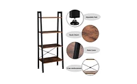 Slickblue 4-Tier Industrial Ladder Shelf for Stylish Storage and Display in Any Room