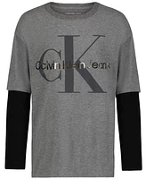 Calvin Klein Big Boys Fancy Long Sleeve Doubler T-shirt