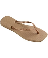 Havaianas Women's Slim Square Logo Metallic Sandals