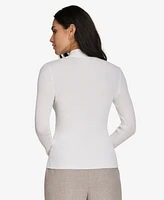 Calvin Klein Women's V-Neck Long-Sleeve Top