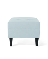 Plush Ottoman with Birch Legs: Comfort, Style