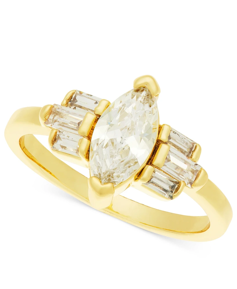 Charter Club Gold-Tone Crystal Marquise & Baguette Statement Ring, Exclusively at Macy's