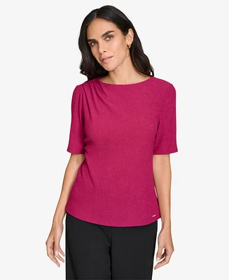 Calvin Klein Women's Crewneck Short-Sleeve Blouse