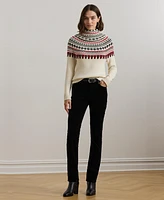 Lauren Ralph Lauren Women's Fair Isle Cotton Turtleneck Sweater, Regular & Petite