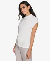 Calvin Klein Women's Mock-Neck Short-Sleeve Blouse